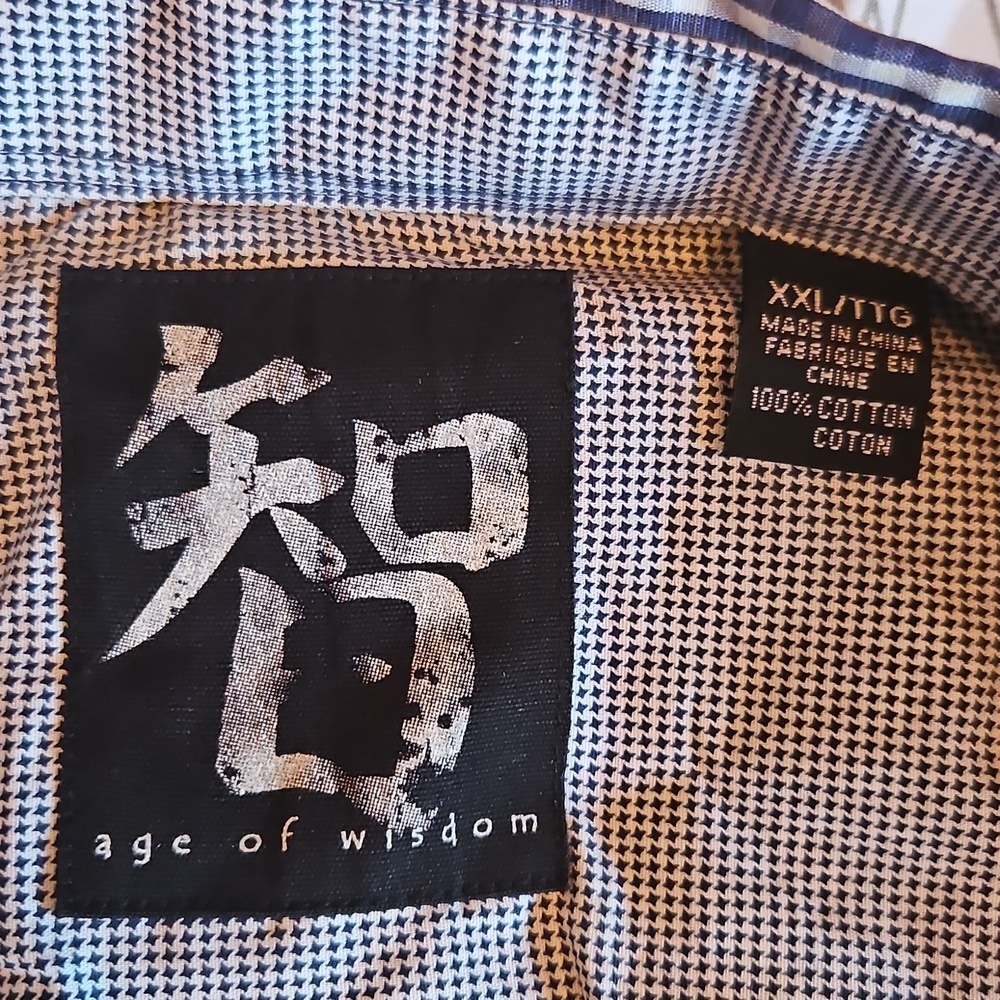 Men's Navy and White Checkered Shirt Xxl - Picture 2 of 4